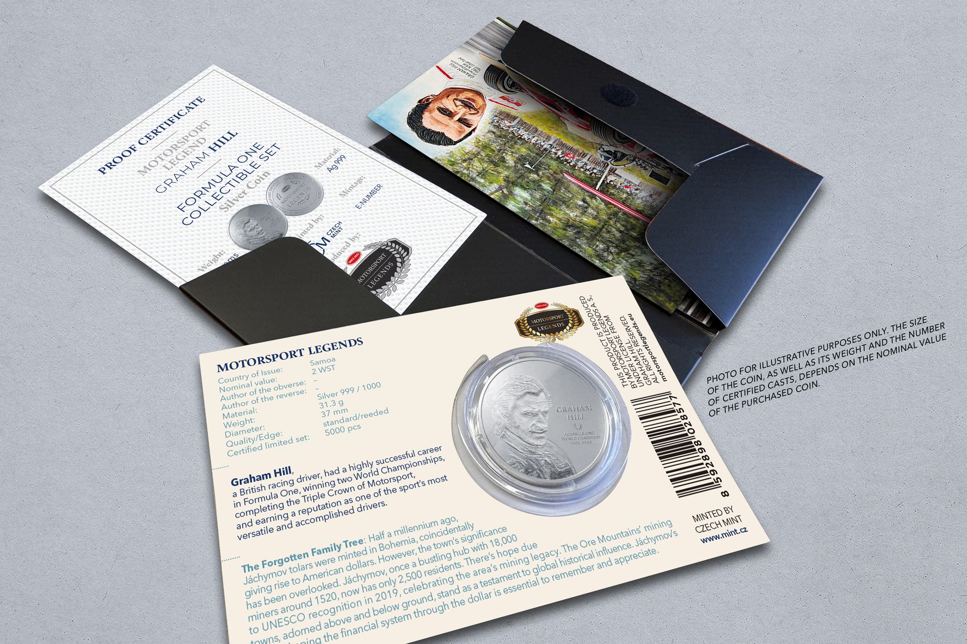 Stříbrná mince 1oz  Graham Hill - galerie #1