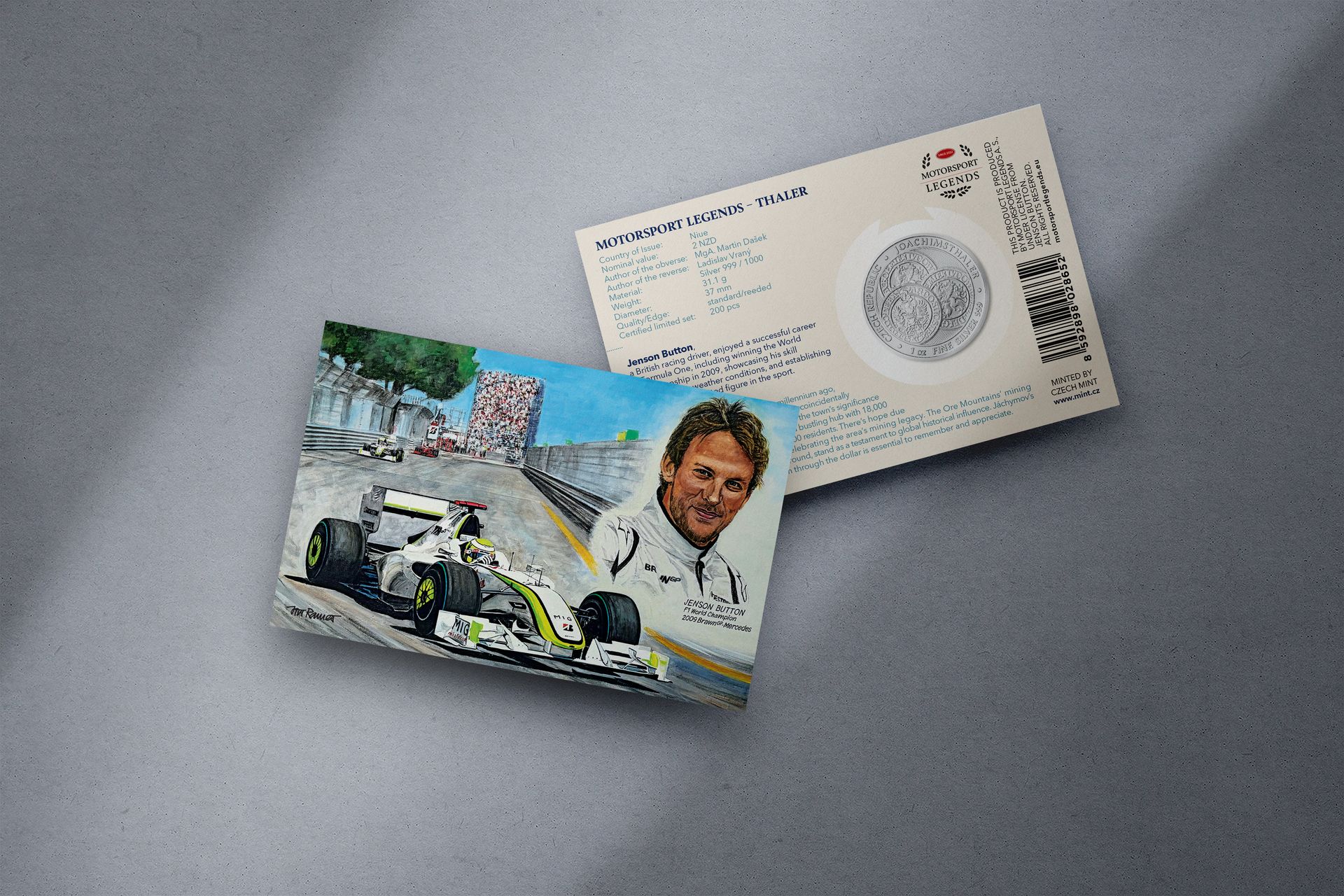 Stříbrný tolar 1oz Jenson Button - galerie #1