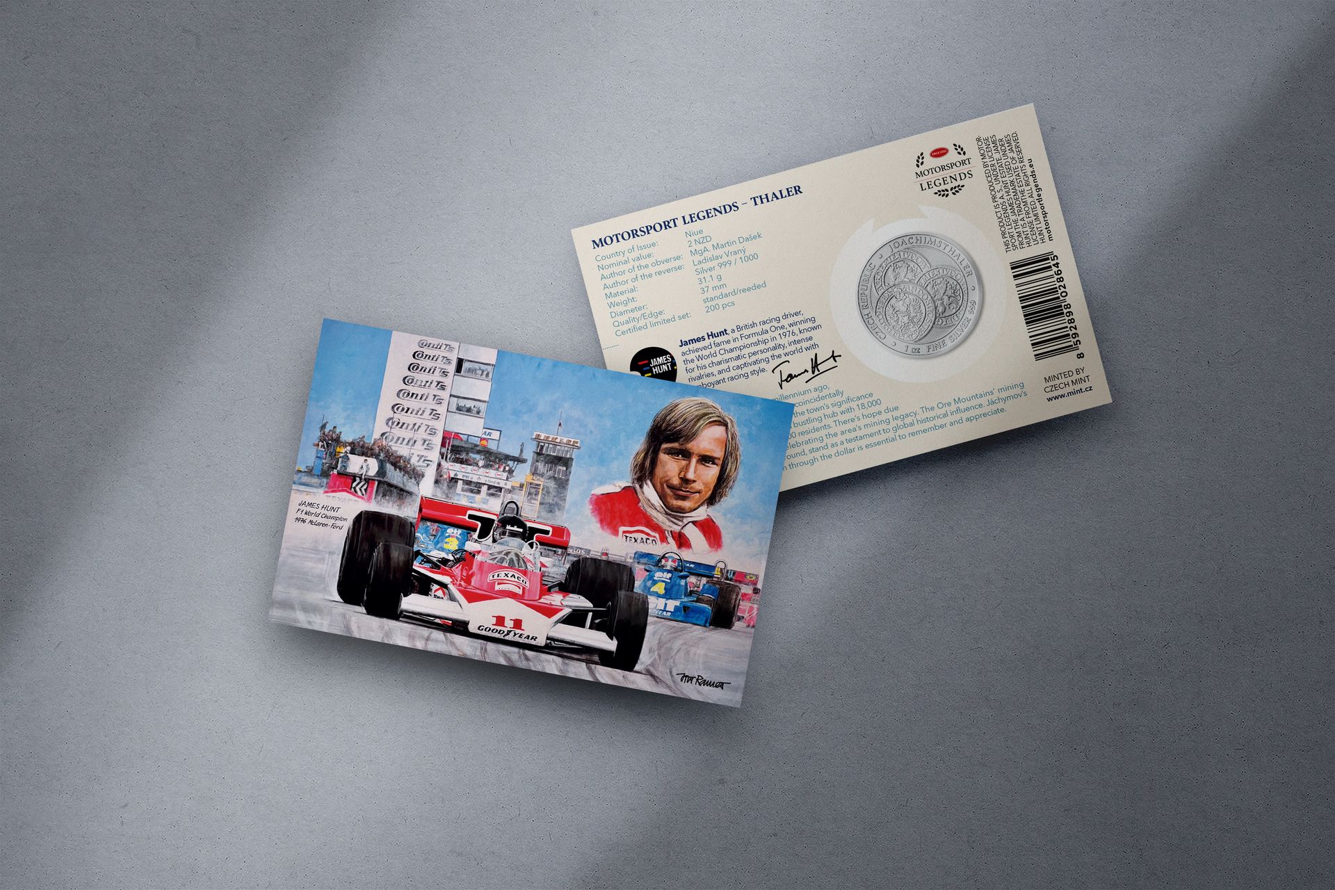 Stříbrný tolar 1oz James Hunt - galerie #1