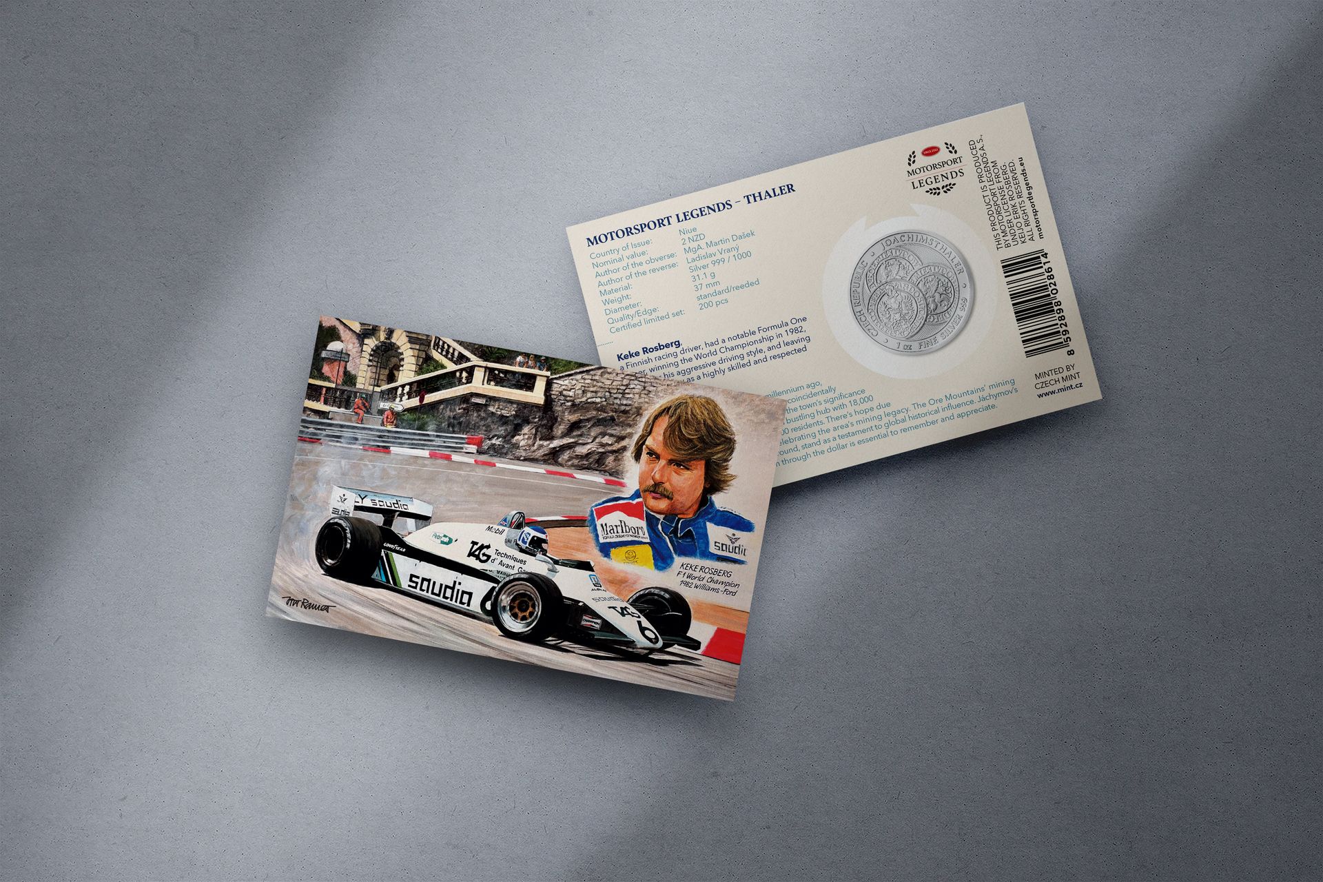 Stříbrný tolar 1oz Keke Rosberg - galerie #1