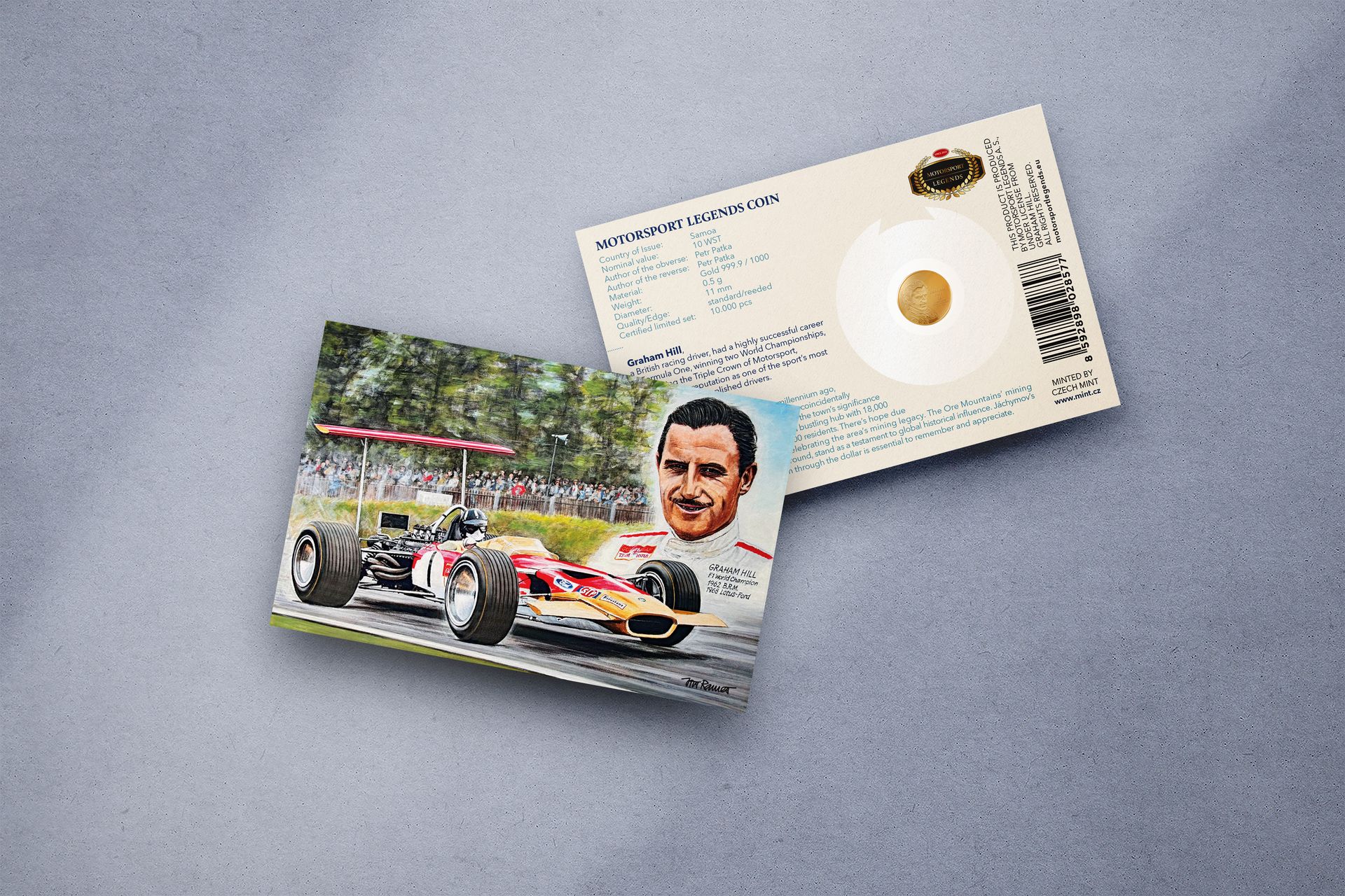 Zlatá mince 0,5g Graham Hill - galerie #1