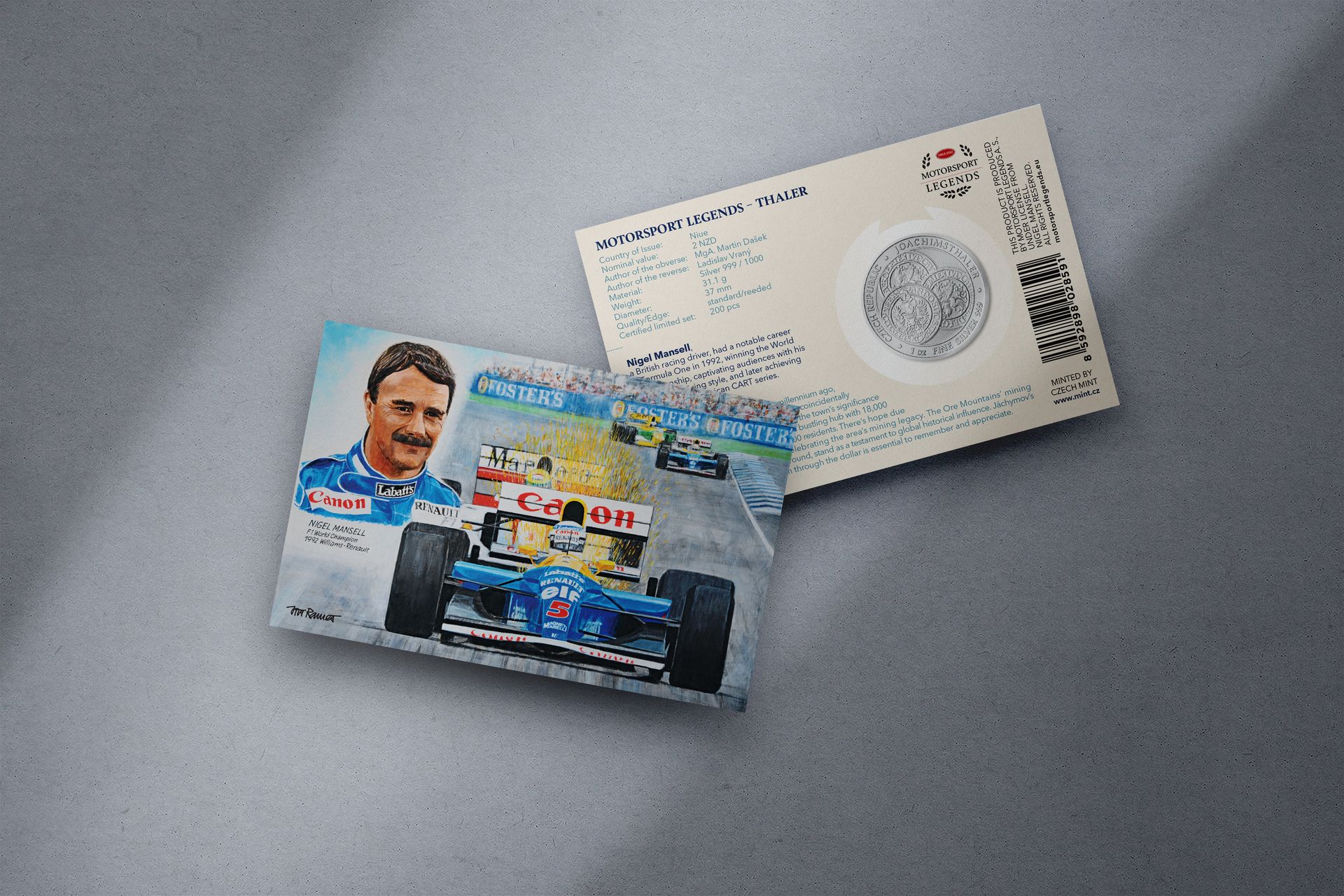 Stříbrný tolar 1oz Nigel Mansell - galerie #1