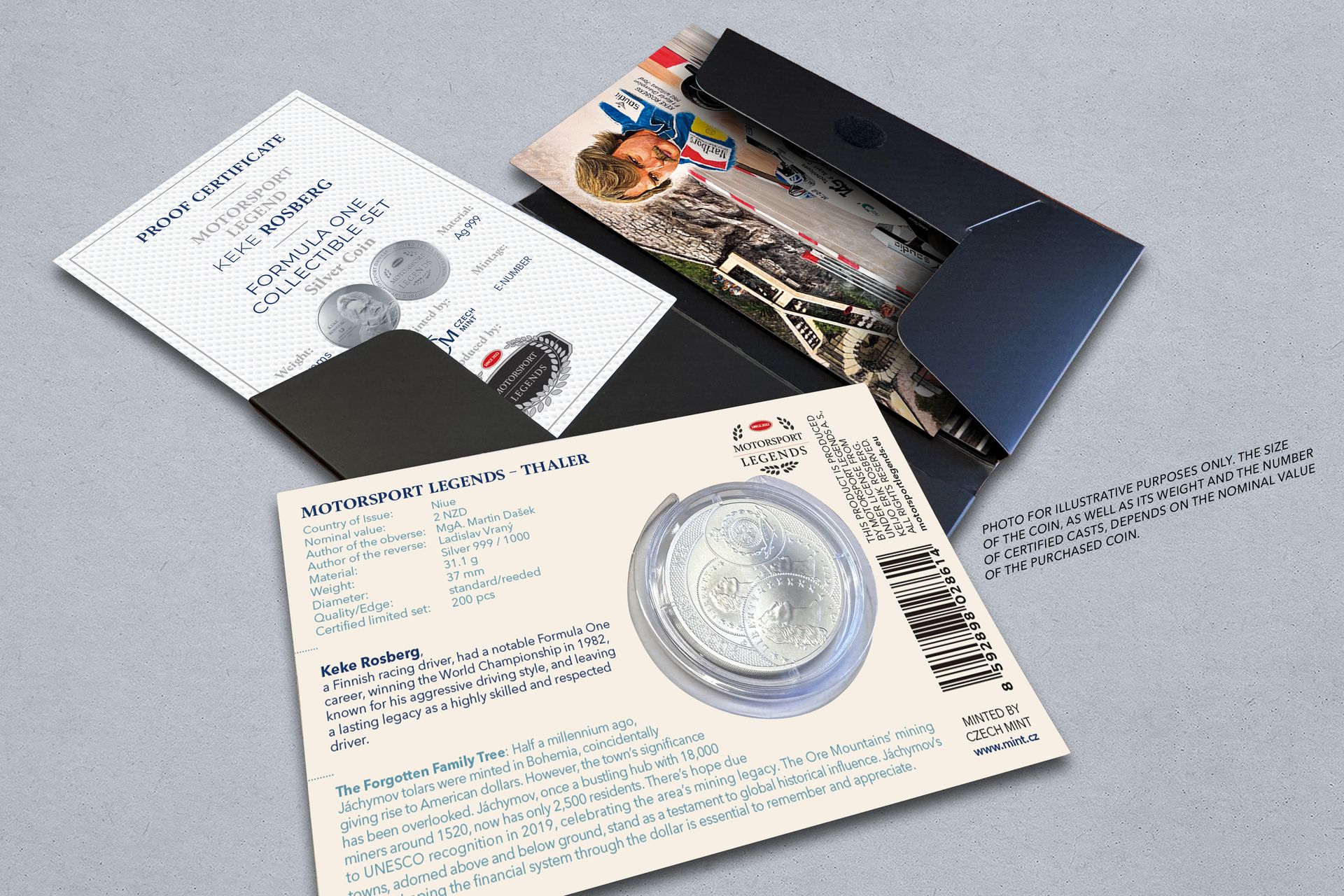 Stříbrný tolar 1oz Keke Rosberg - galerie #2