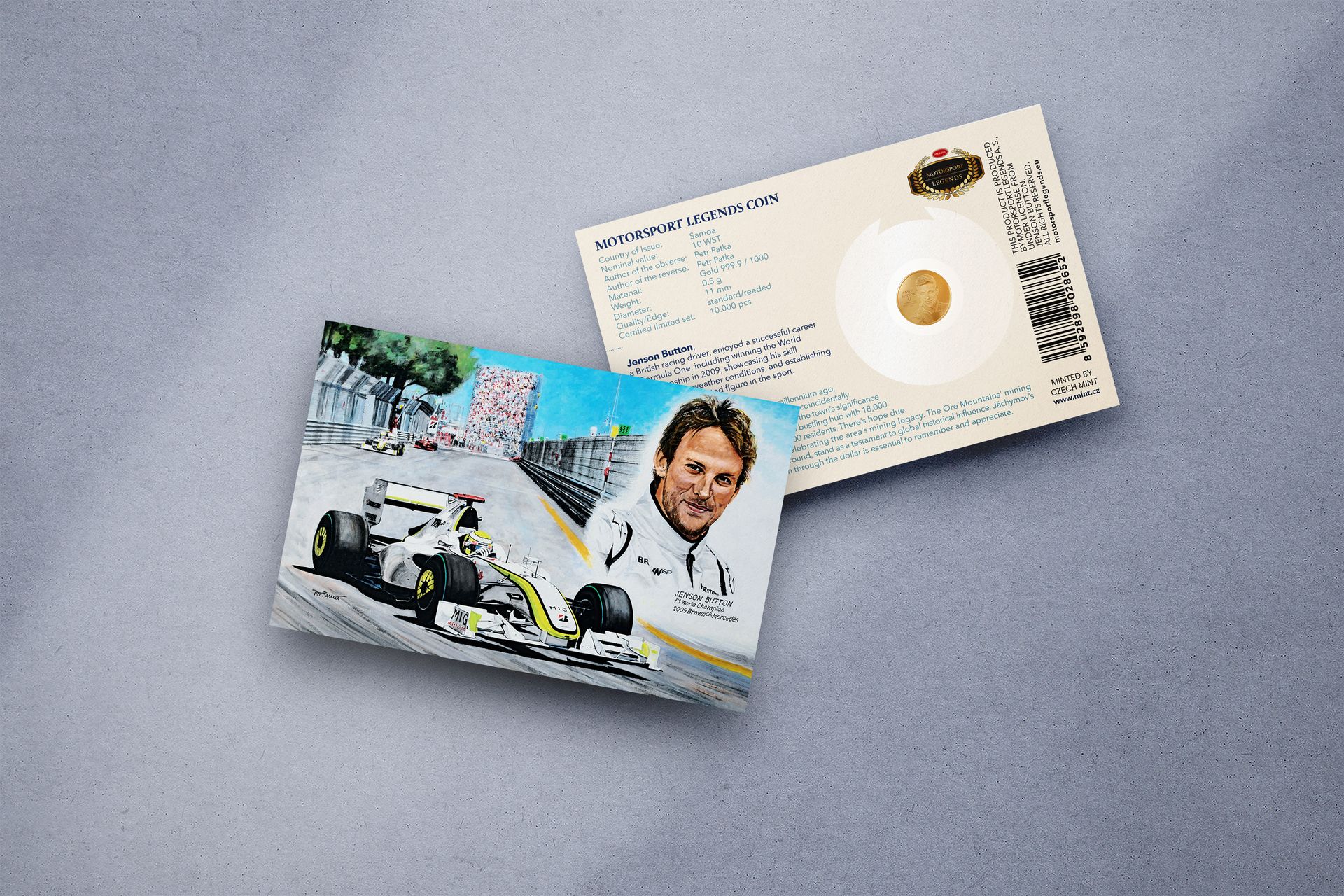 Zlatá mince 0,5g Jenson Button - galerie #1