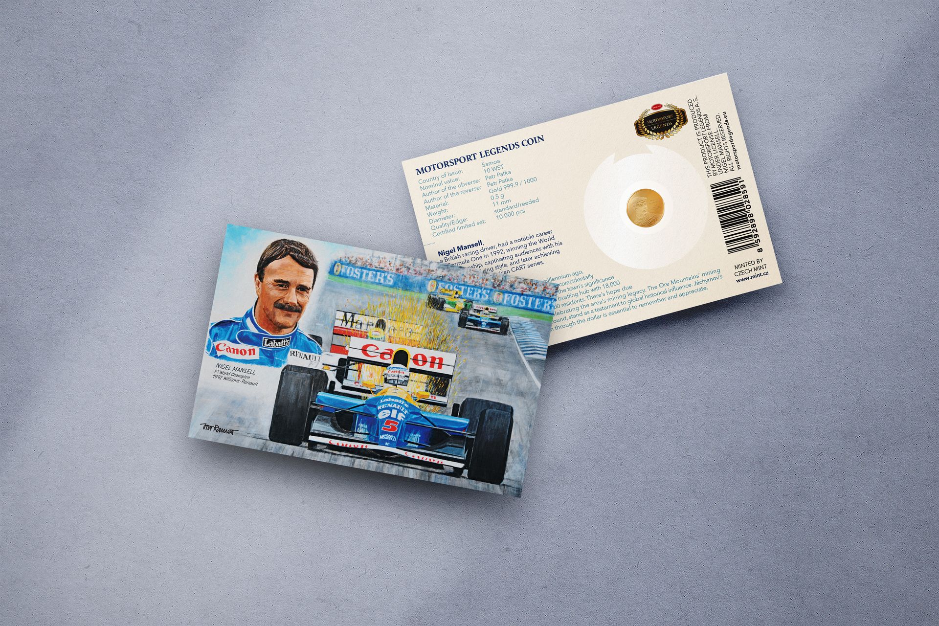 Zlatá mince 0,5g Nigel Mansell - galerie #1