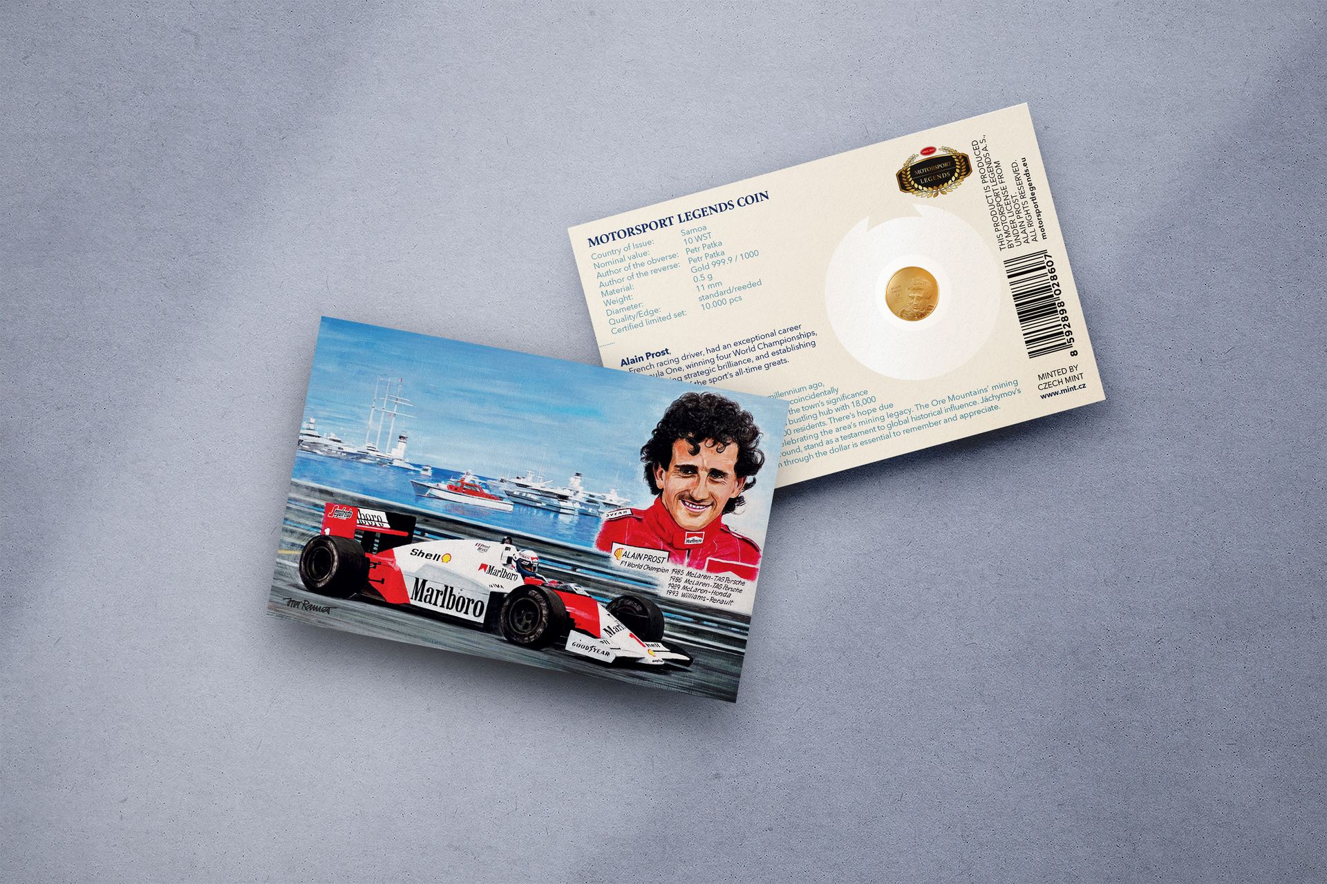 Zlatá mince 0,5g Alain Prost - galerie #1