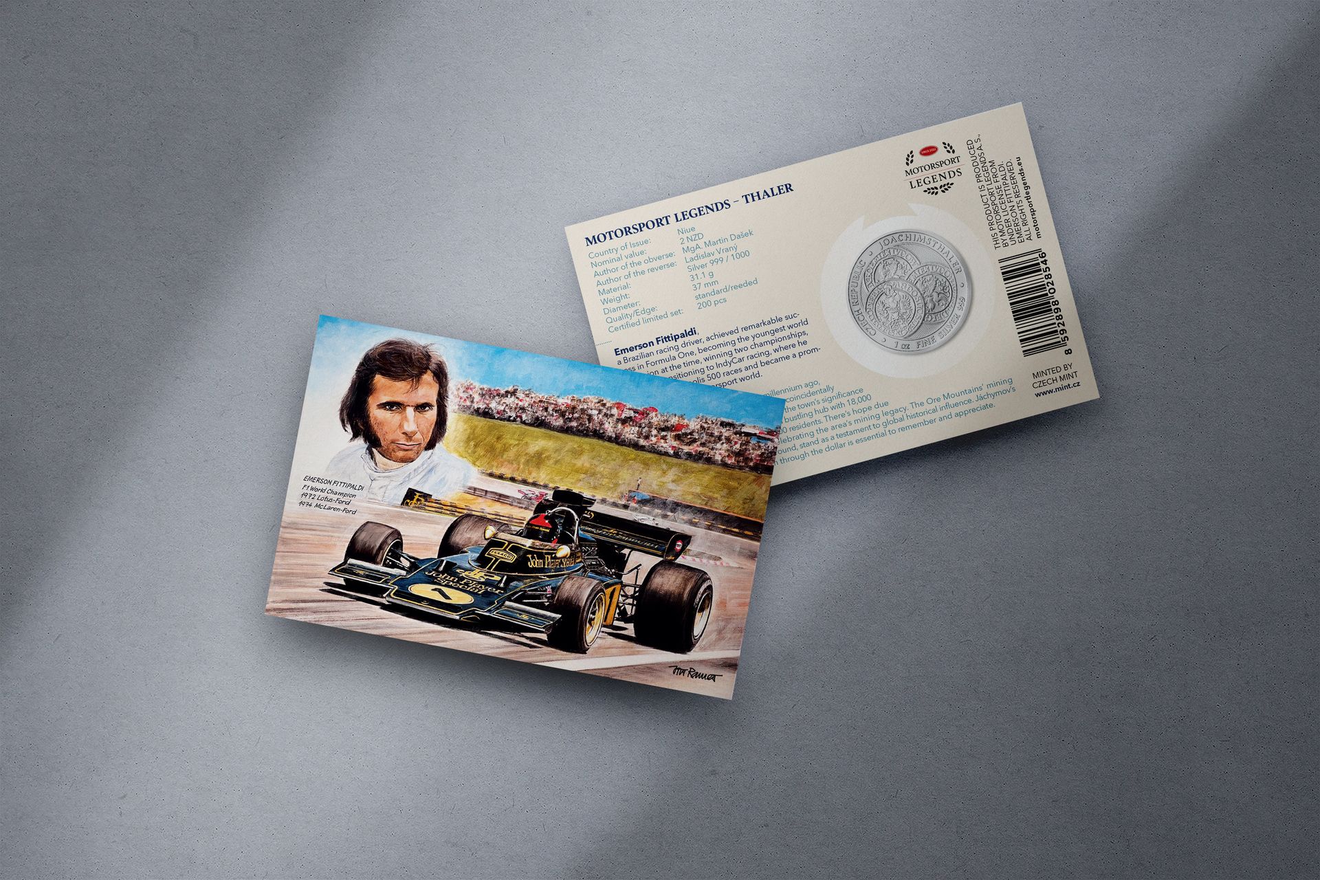 Silver thaler 1oz Emerson Fittipaldi - gallery #1