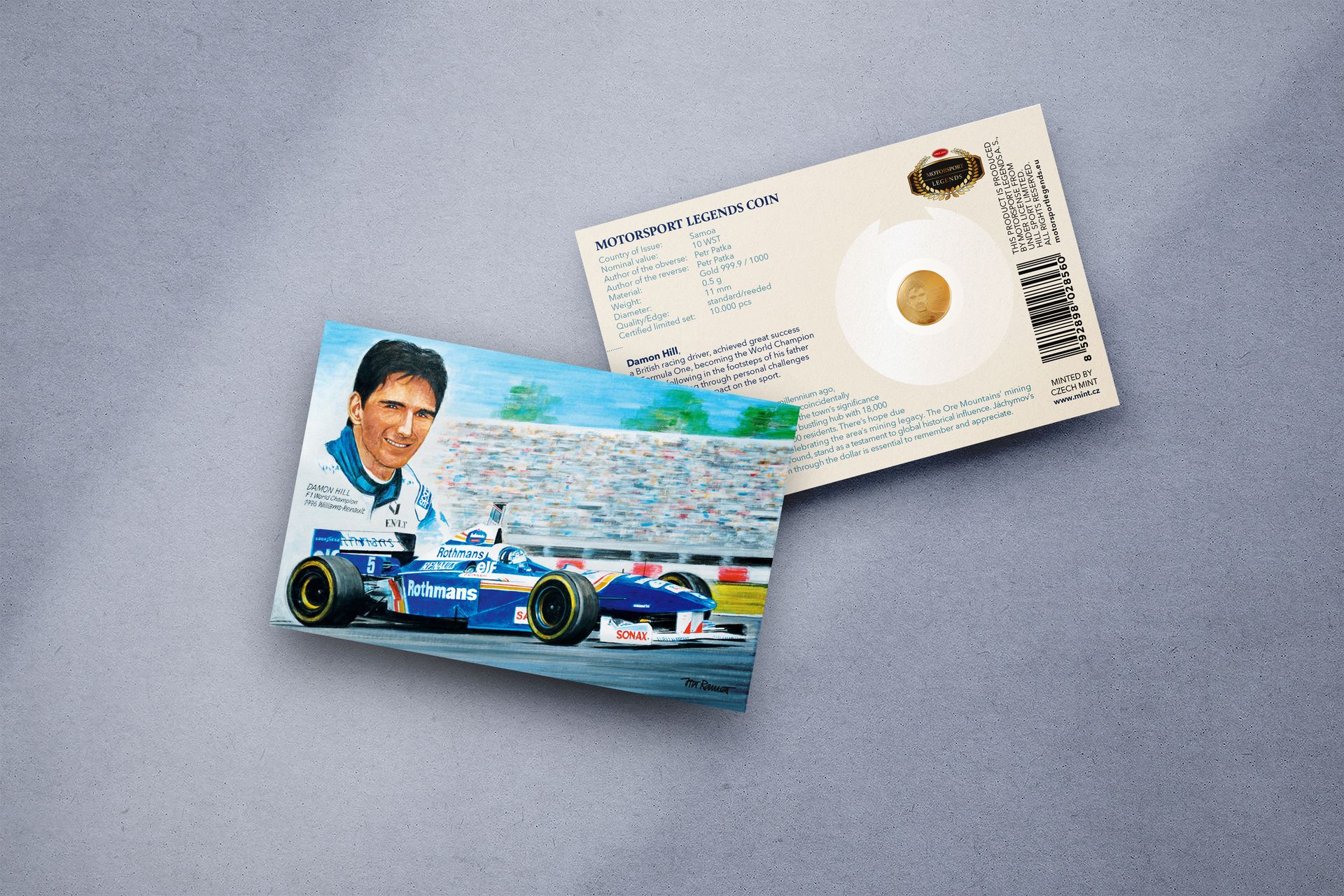 Zlatá mince 0,5g  Damon Hill - galerie #1