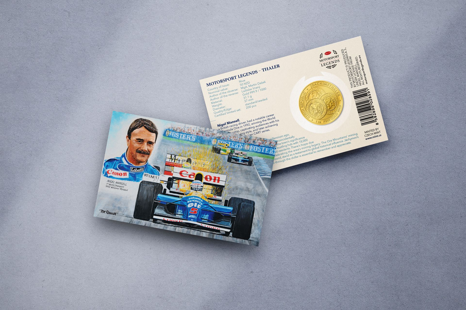 Zlatý tolar 1oz Nigel Mansell - galerie #1
