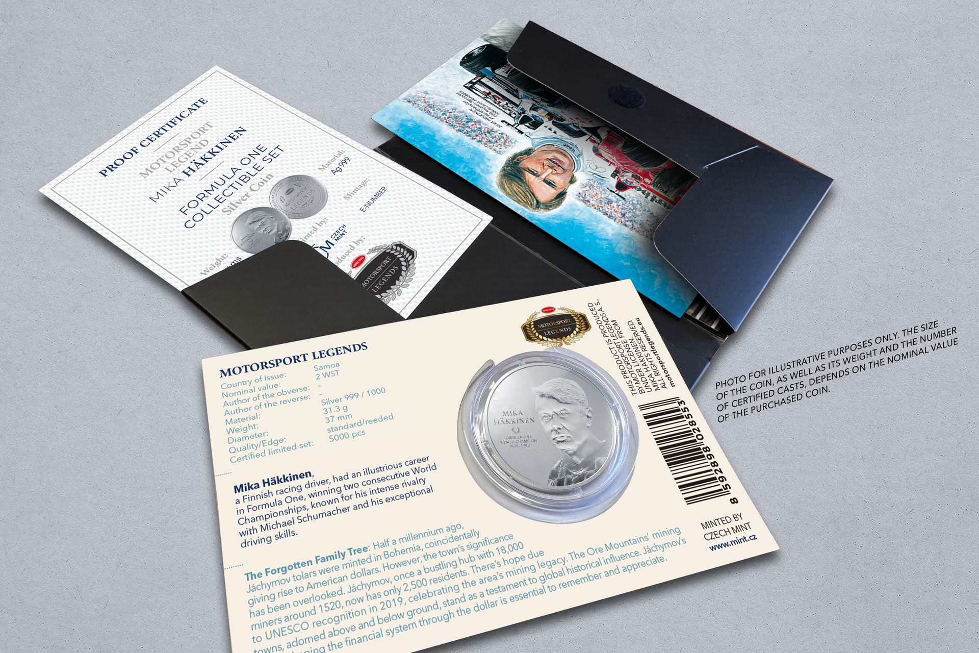 Stříbrná mince 1oz Mika Häkkinen - galerie #1