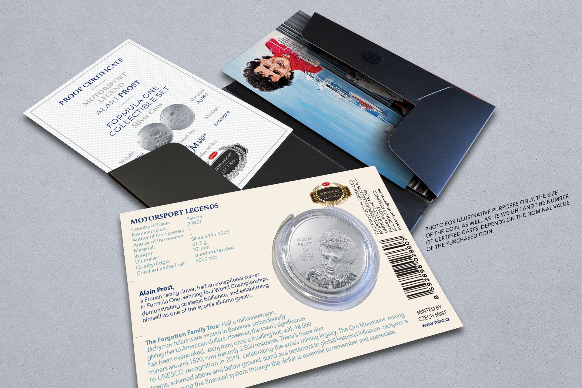 Stříbrná mince 1oz Alain Prost - galerie #1