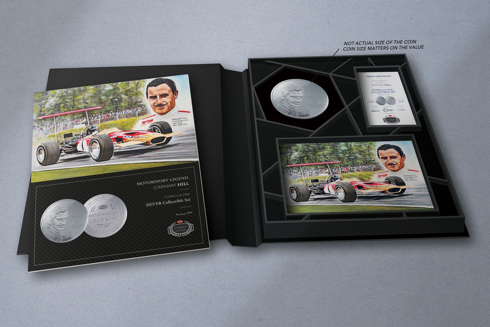 Stříbrná mince 5oz  Graham Hill - galerie #1