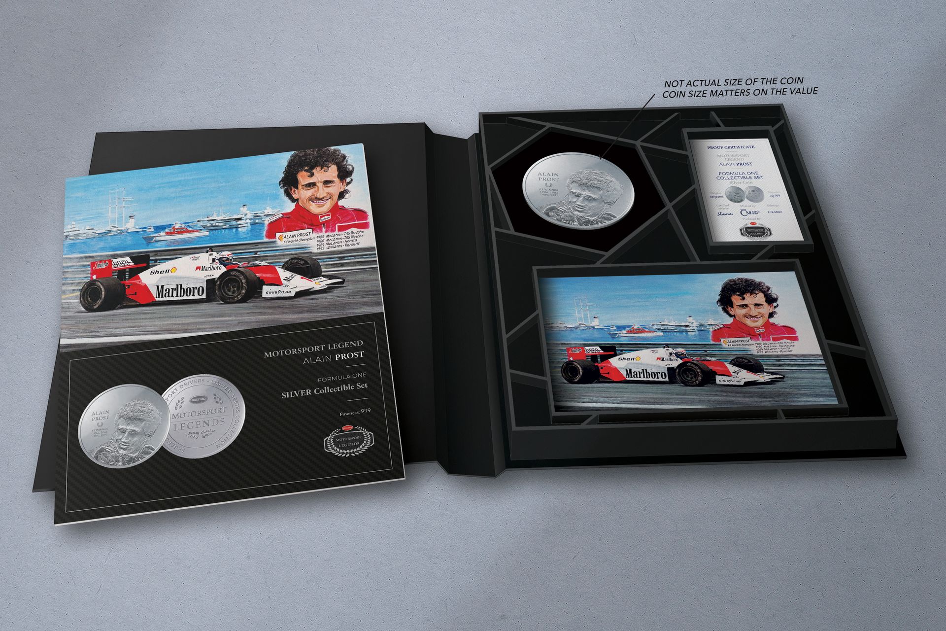 Stříbrná mince 5oz Alain Prost - galerie #1