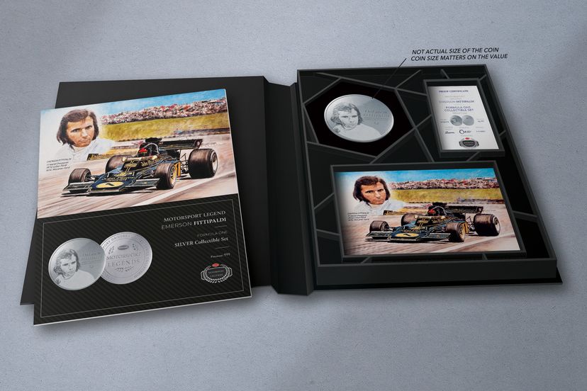 Silver coin 5oz Emerson Fittipaldi - gallery #1